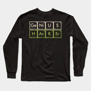 Funny Genius Hacker Element Cyber Security Long Sleeve T-Shirt